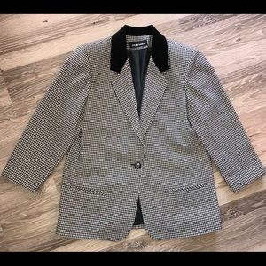 Houndstooth Wool Blazer